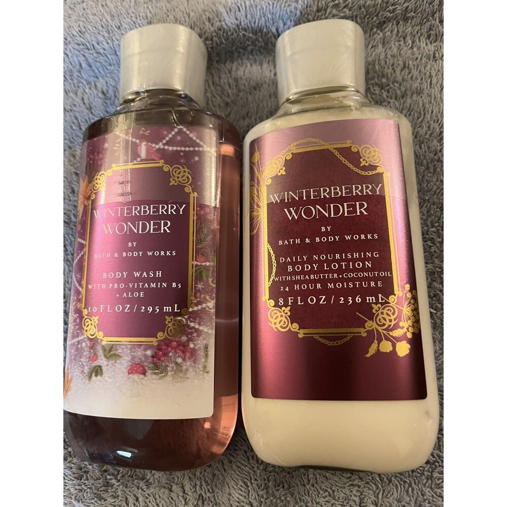 Bath and Body Works Winterberry Wonderland 2pc Set Body Lotion, Body Wash New